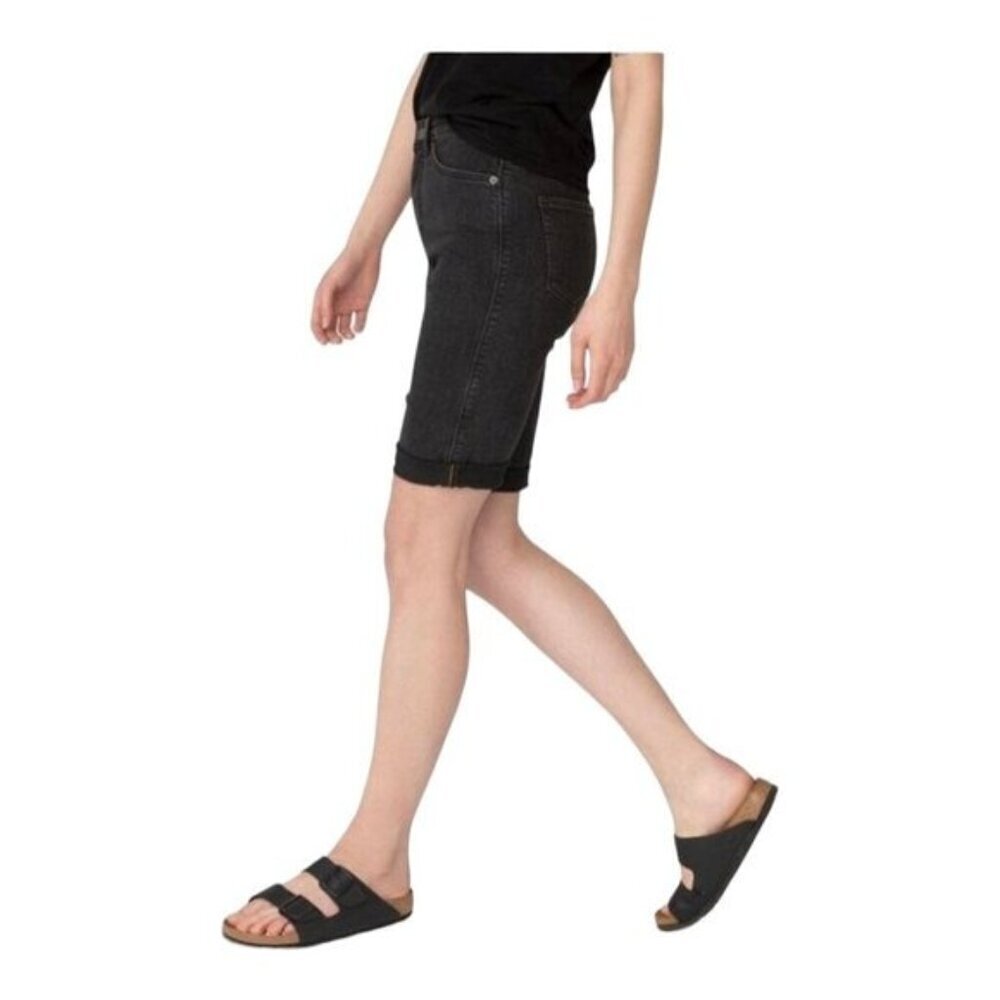 DUER Women's Faded Black 5X Times Stretch High Rise Peformance Jean Shorts US 32